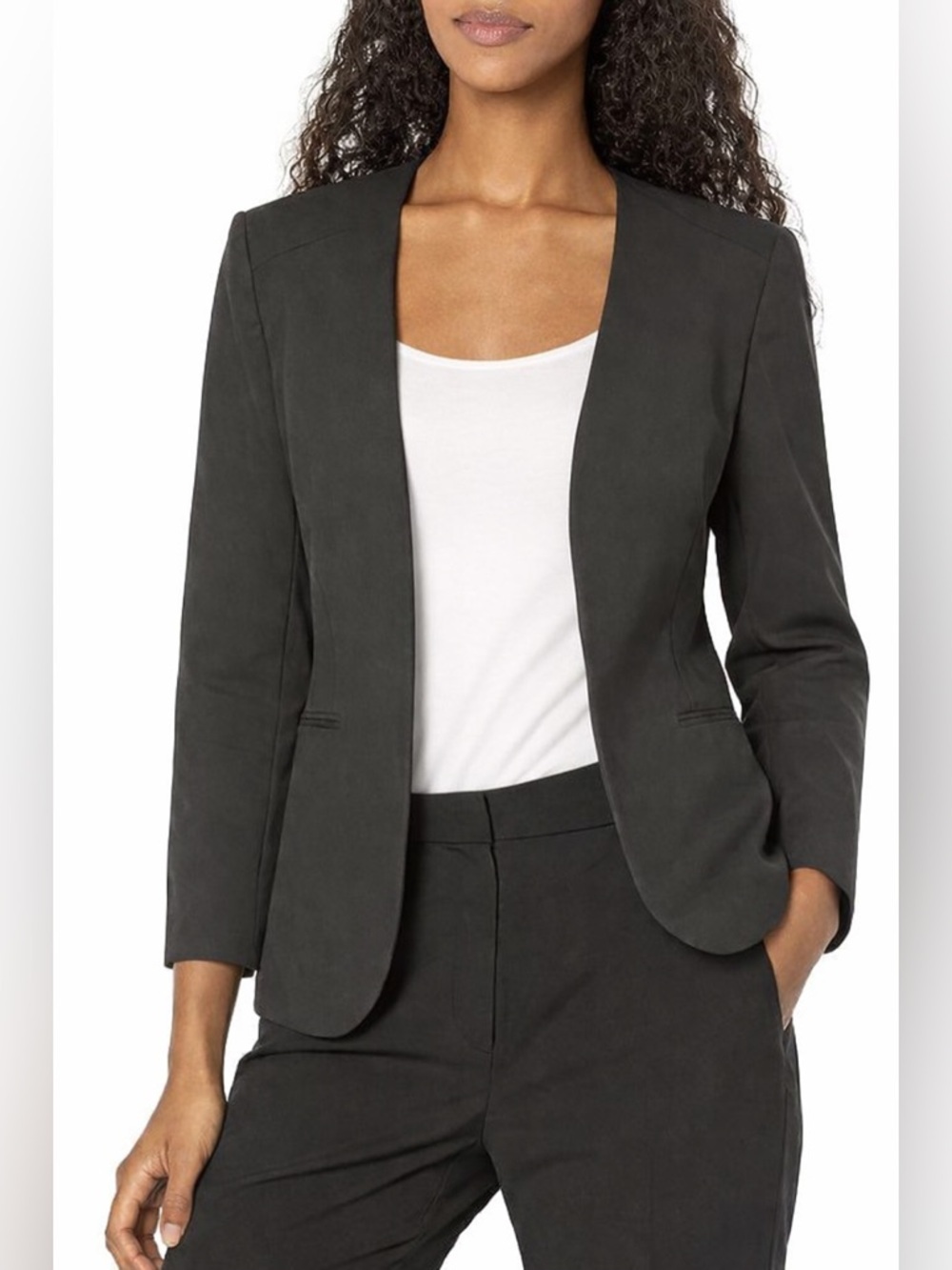 Theory Tadean TS Open Front Blazer Size 8 NWT Taupe Brown Cotton Stretch Jacket